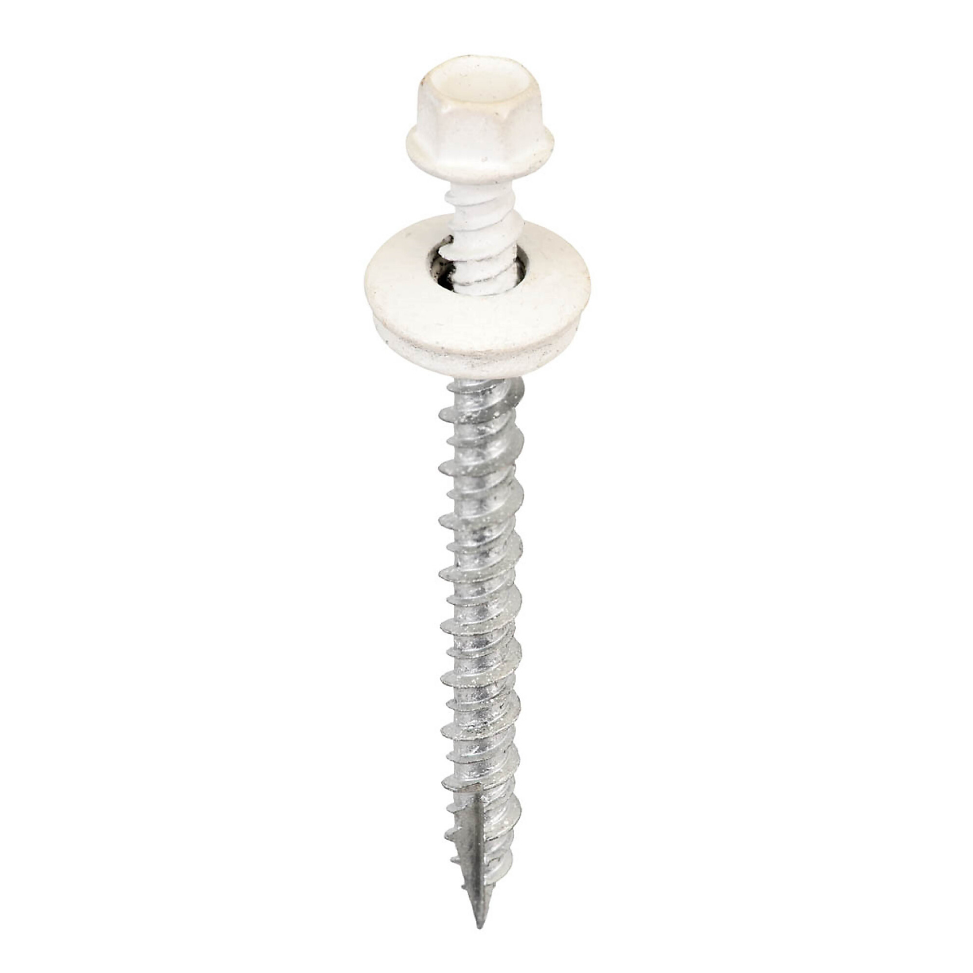 Acorn Hardware Metal-to-Wood Screws — #9 x 2in., White, Hex Head, 250 Pcs, Model# SW-MW2W250